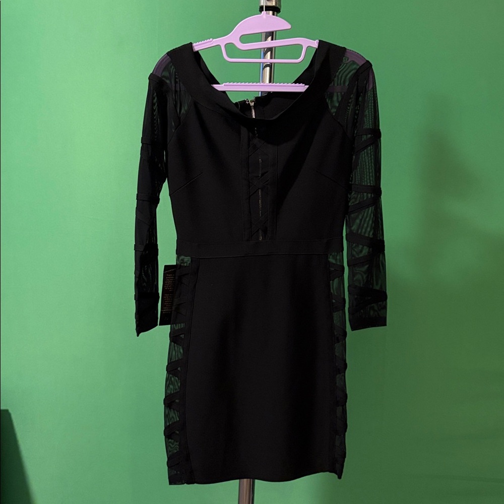 Bebe Elegant Black Long Sleeve Dress *** NWT ***